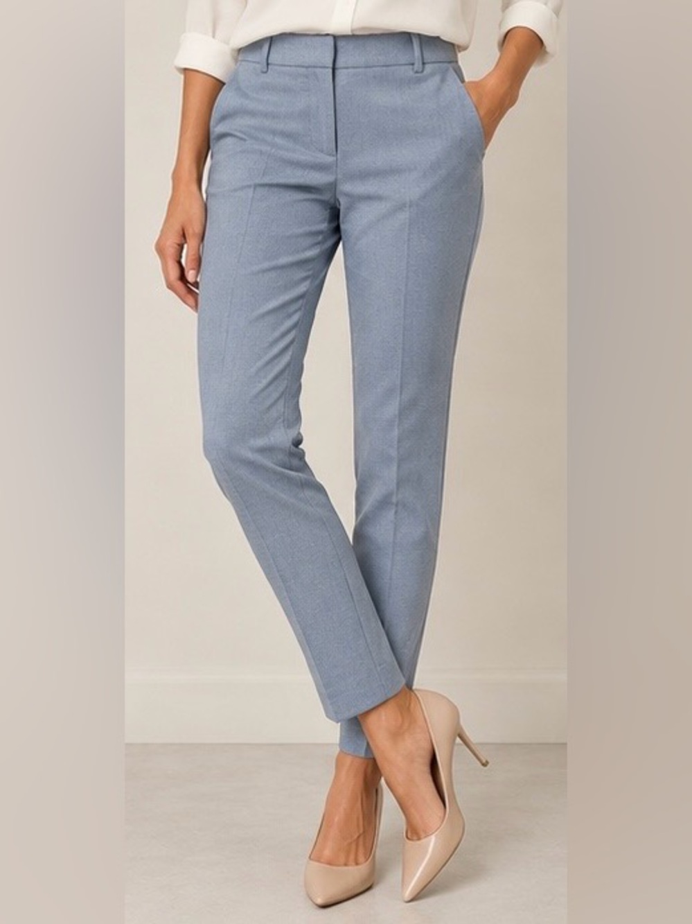 Express Stretch+ Skinny Mid Rise Dress Pants Blue Gray Size 8R